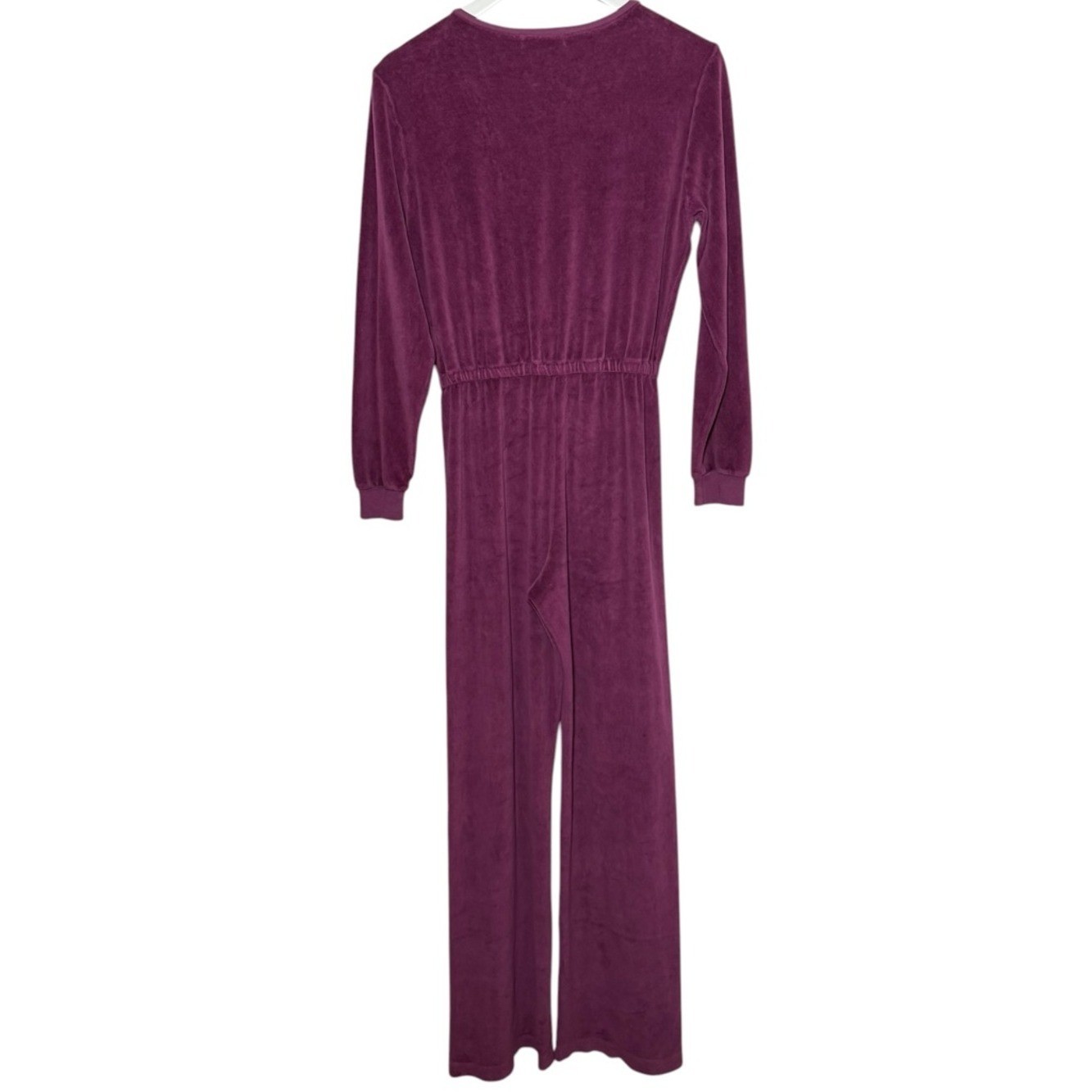 Suzie Kondi Velour Jumpsuit Size Small Dark Magenta Boysenberry NEW