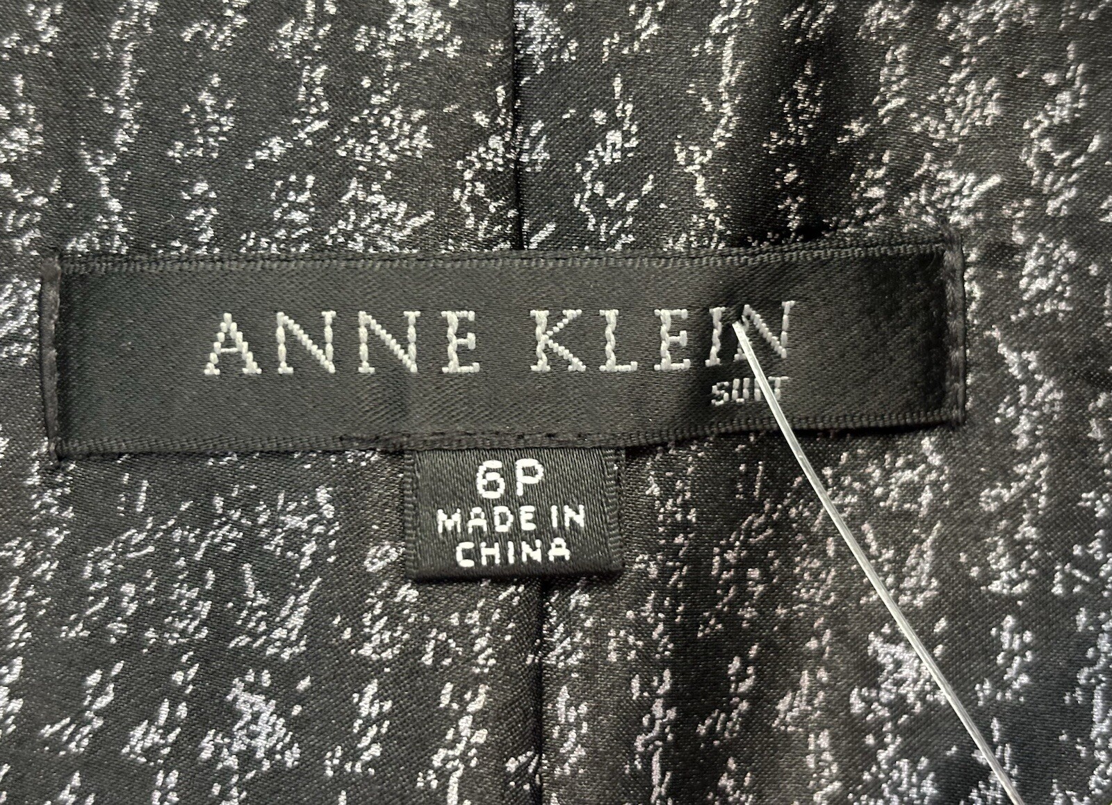 Anne Klein Womens Blazer Size 6 Jacket Button Pinstripe Black Wool Blend Petite