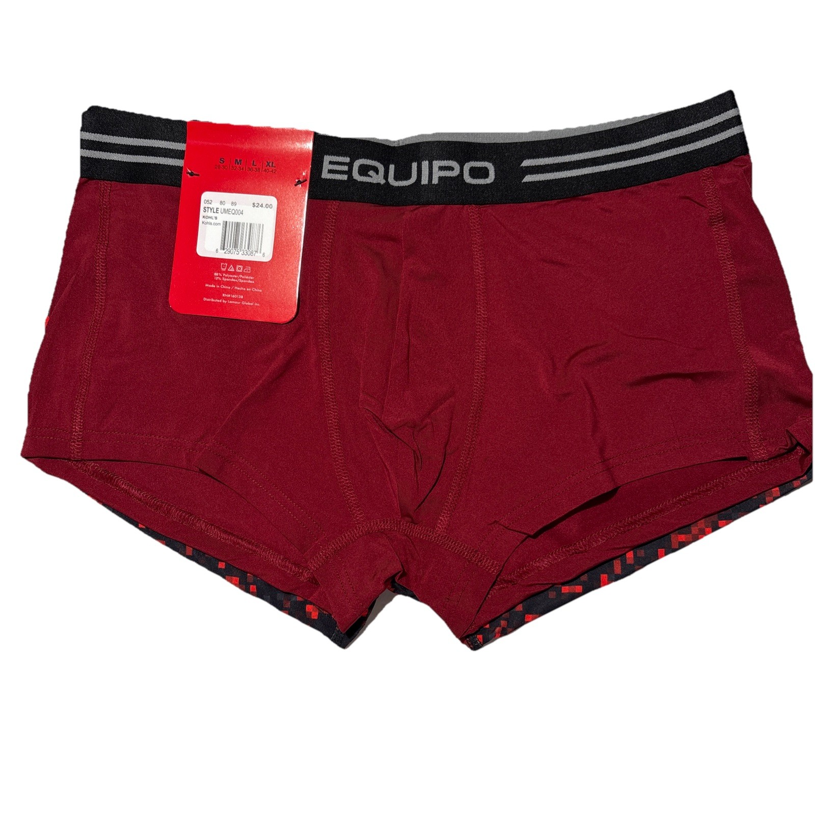 2 Pack Equipo Brazilian TRUNK Brief Underwear Microfiber Stretch Men’s Red XL