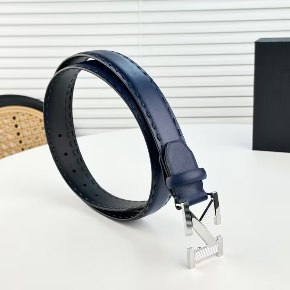 NEW KITON BELT 100% LEATHER BLUE/BIACK MEN’S “K” BELT
