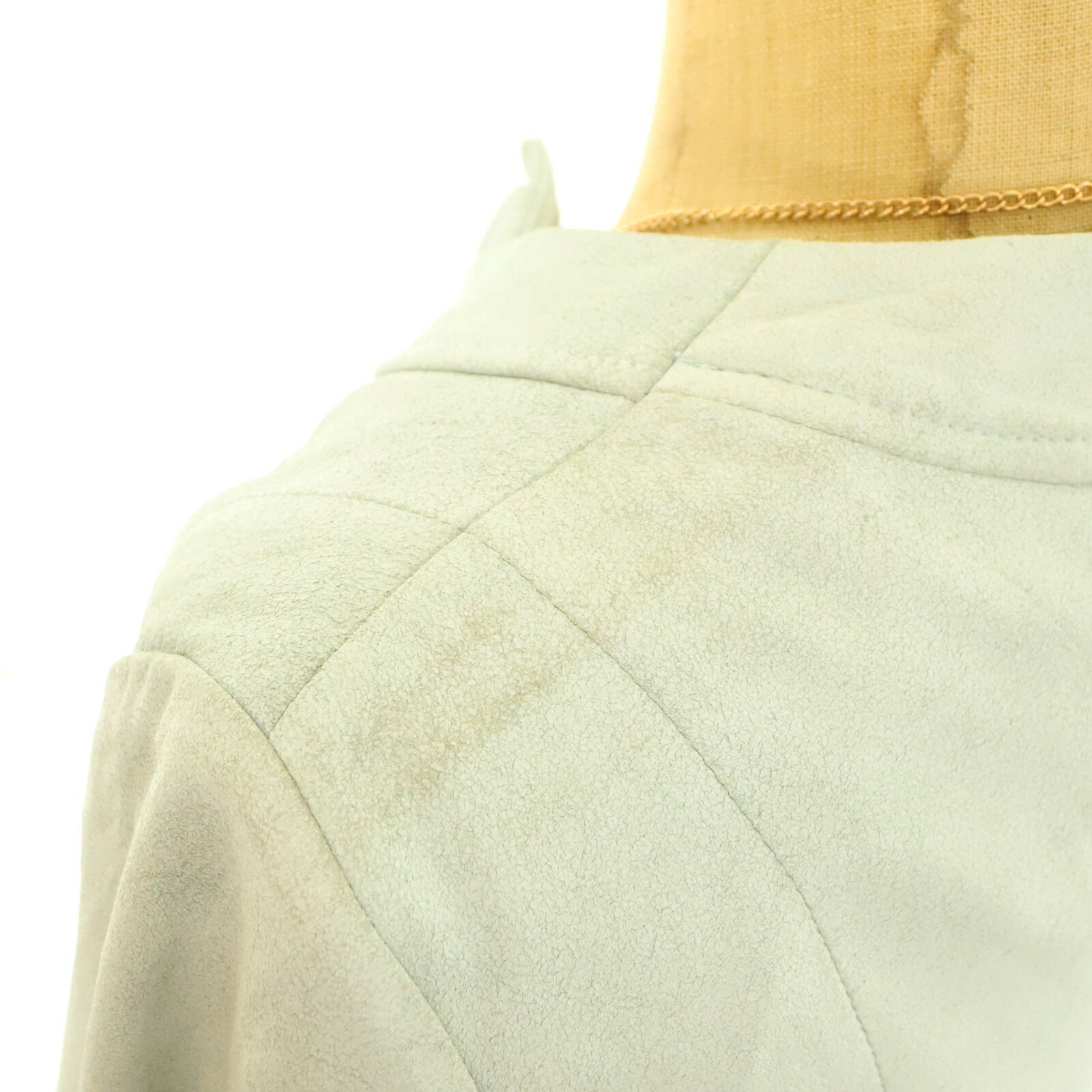 T Tahari Paperweight Lamb Leather Jacket PP Ice Blue Petite Collarless B63