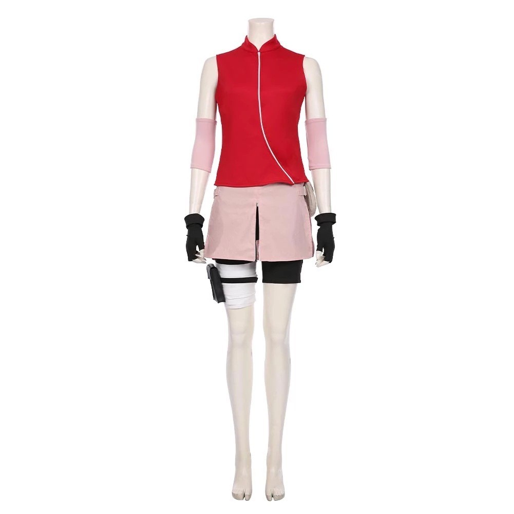 Naruto Shippuden Cosplay Haruno Sakura Complete Set Ninja Costume Cosplay Outfit