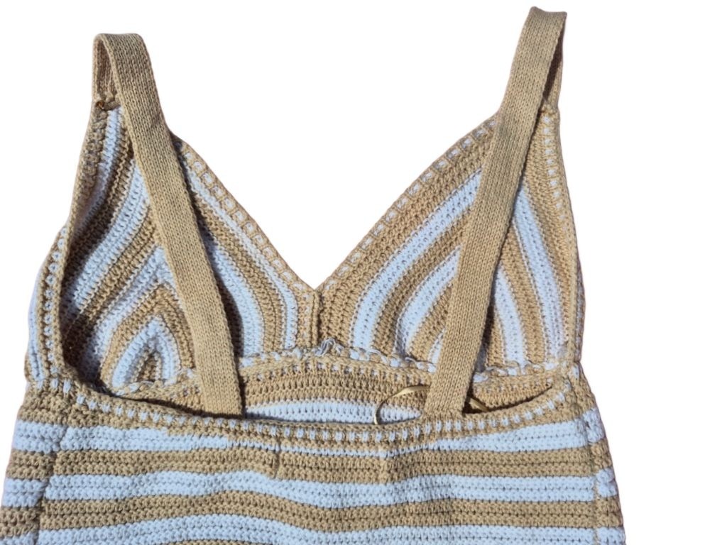 Willow and Wind Crochet Crop Top Neutral Junior Large Cottagecore Boho Festival