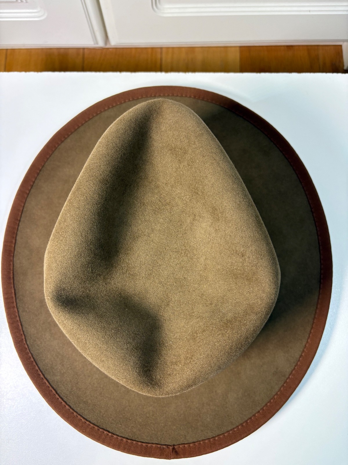 Gannon Hat Co Fedora, Whiskey, 7 1/4, Stetson, Pure Beaver Whippet Vintage Style
