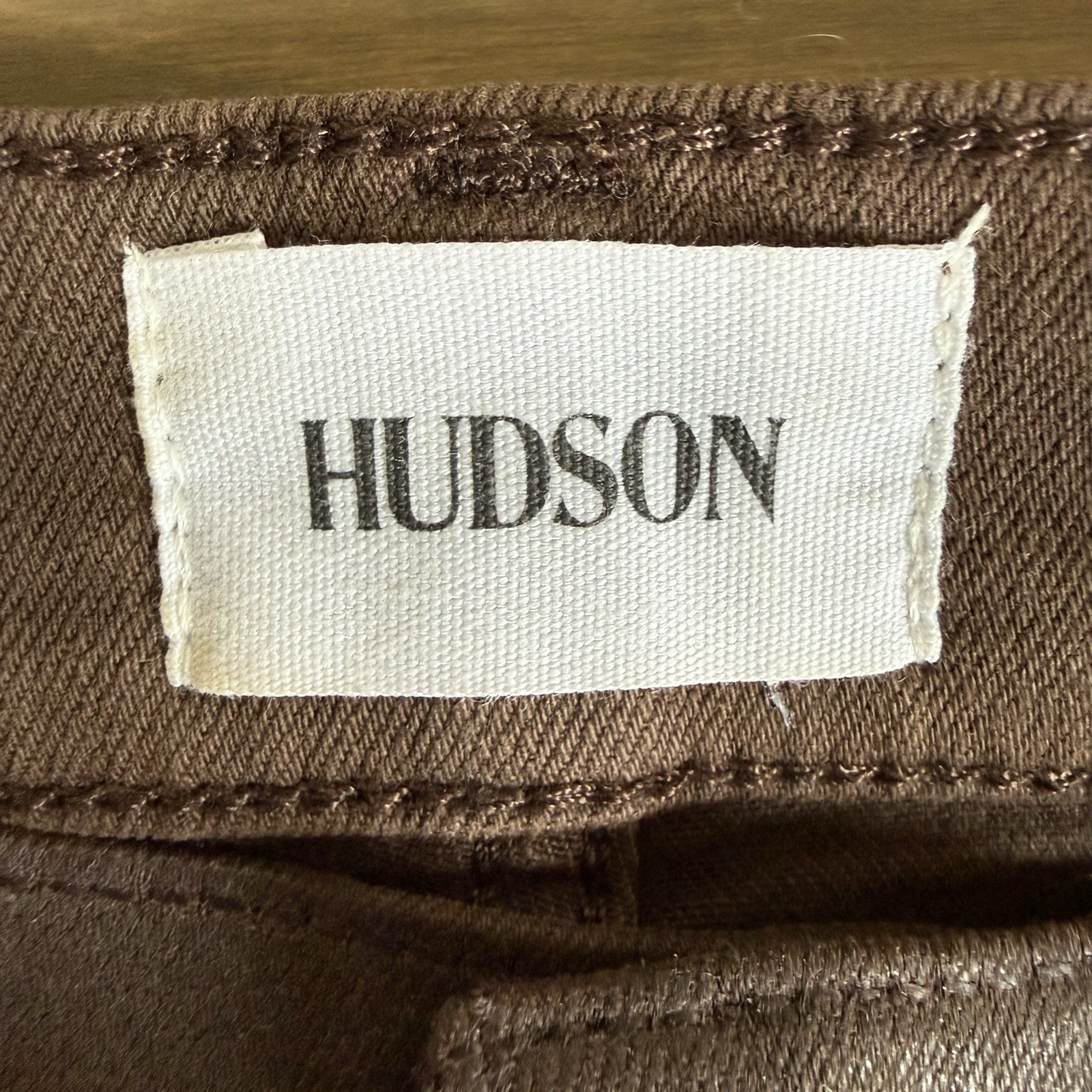 Hudson Womens 28 Brown Noa High Rise Straight Crop Coated Pants Bottoms
