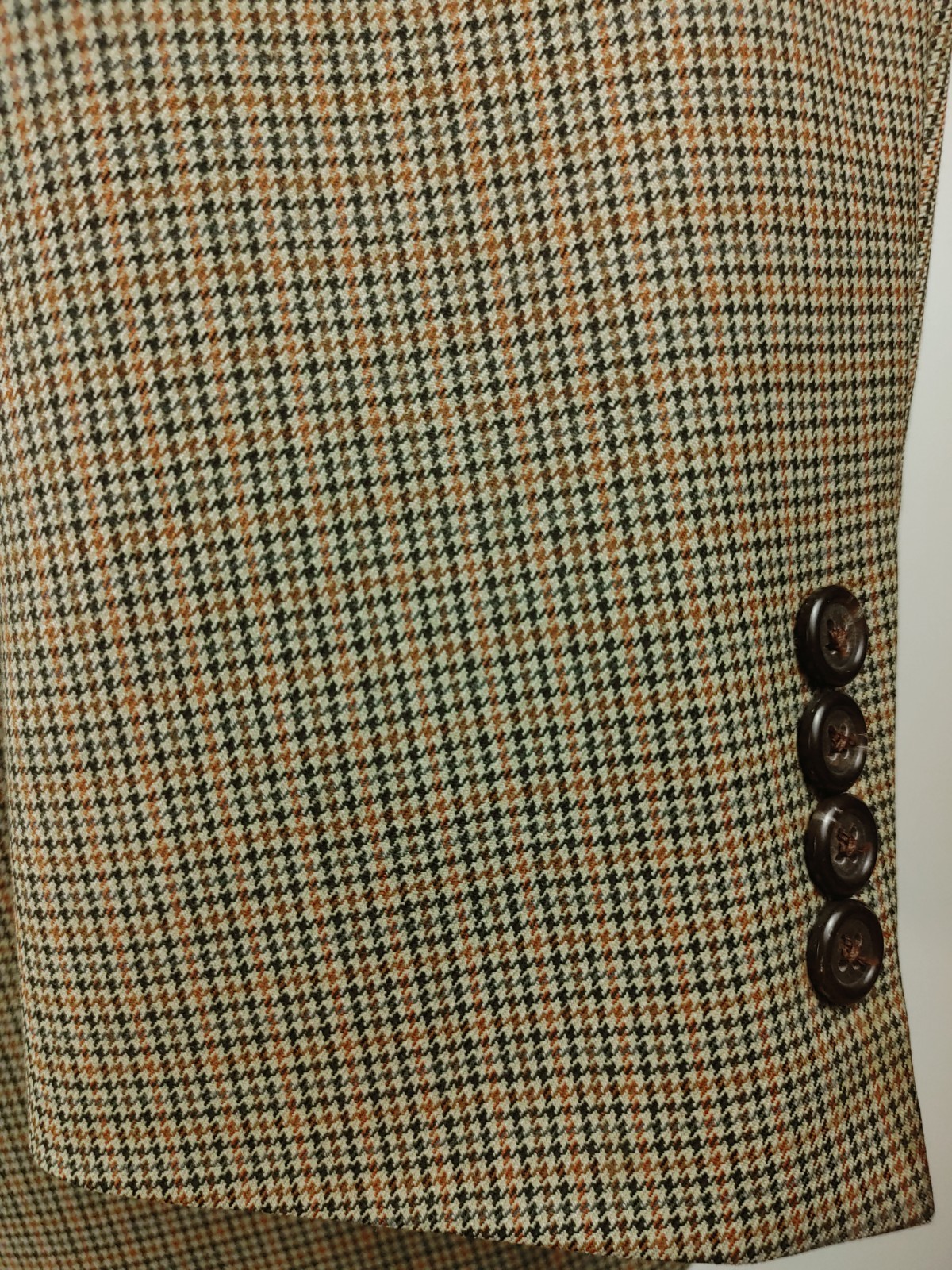 Vintage J Crew Blazer Men’s 40/41R Wool Brown Tan Houndstooth Sport Coat Jacket
