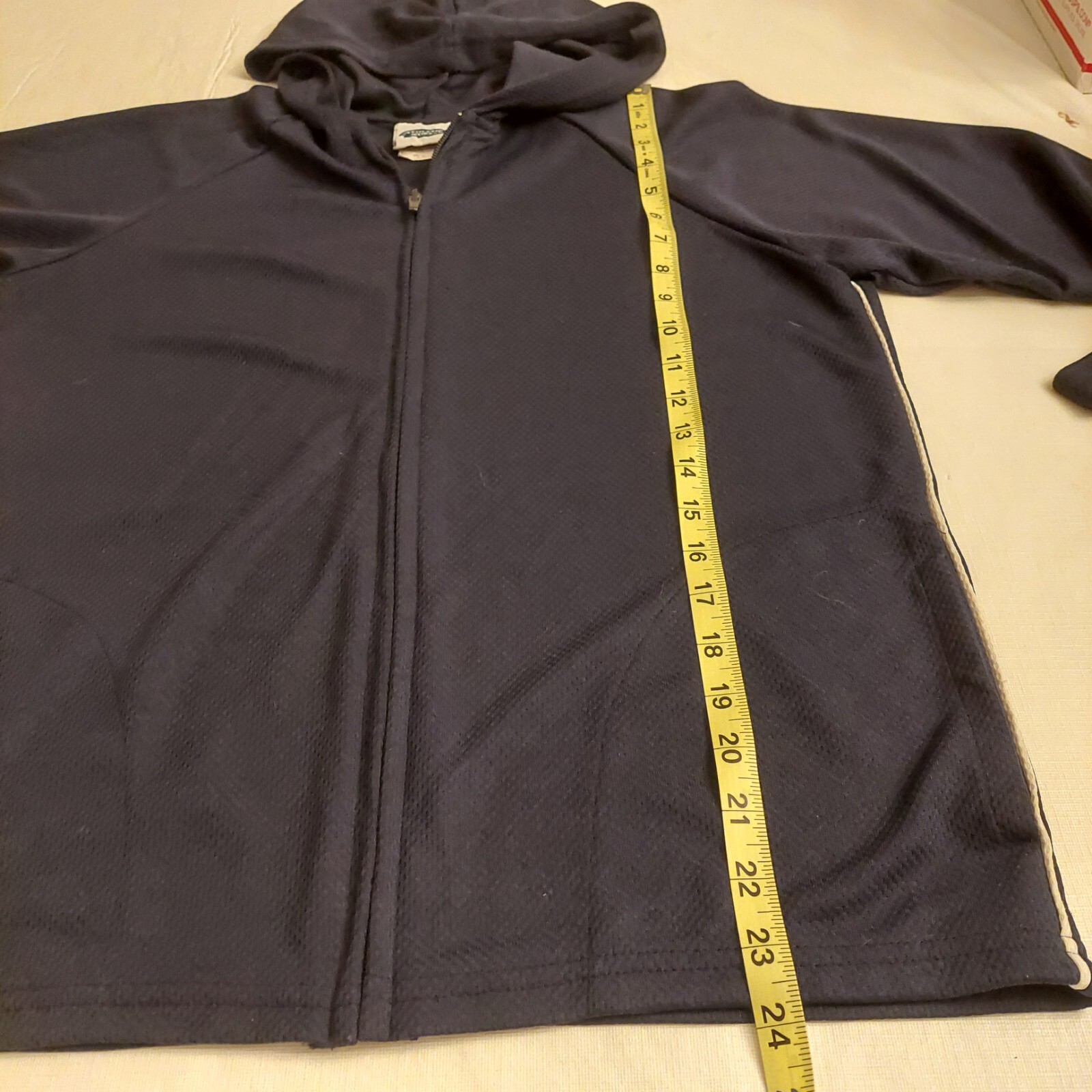 Athletic Works Dark Blue Breathable Full Zip Track Jacket Hoodie Activewear Sz M