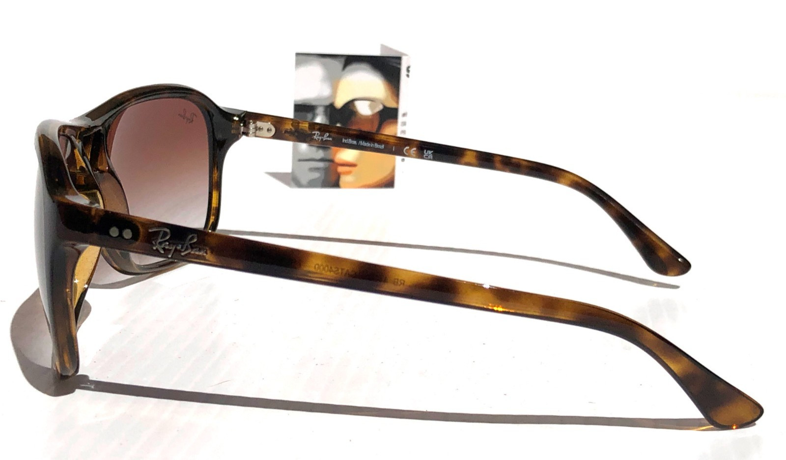 Ray Ban CATS 4000 Light Havana GRADIENT Crystal Brown Sunglass RB 4128 710/51