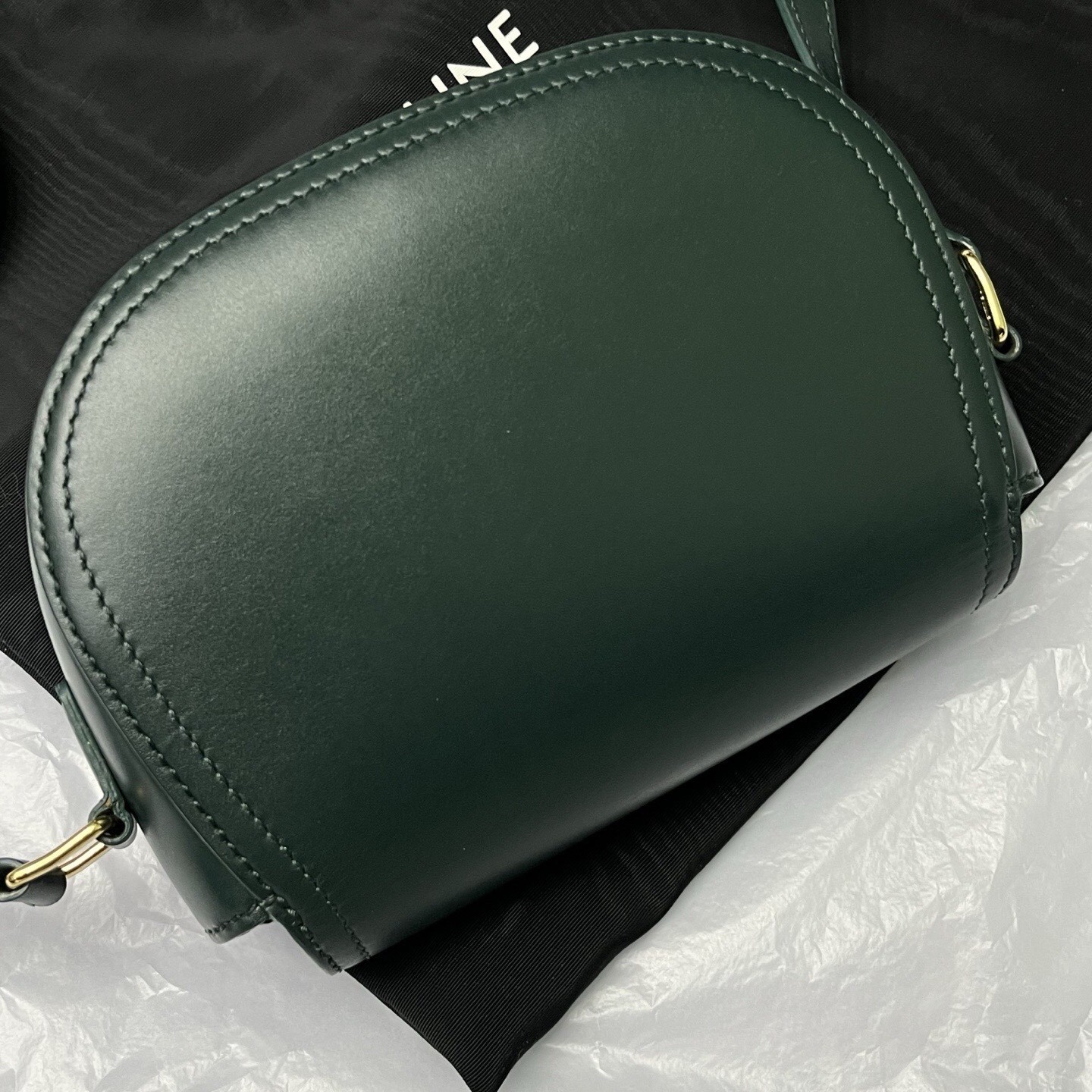 Celine Pre-Owned Authentic Saddle Bag Green 17*13*6 Free Tracked Shipping