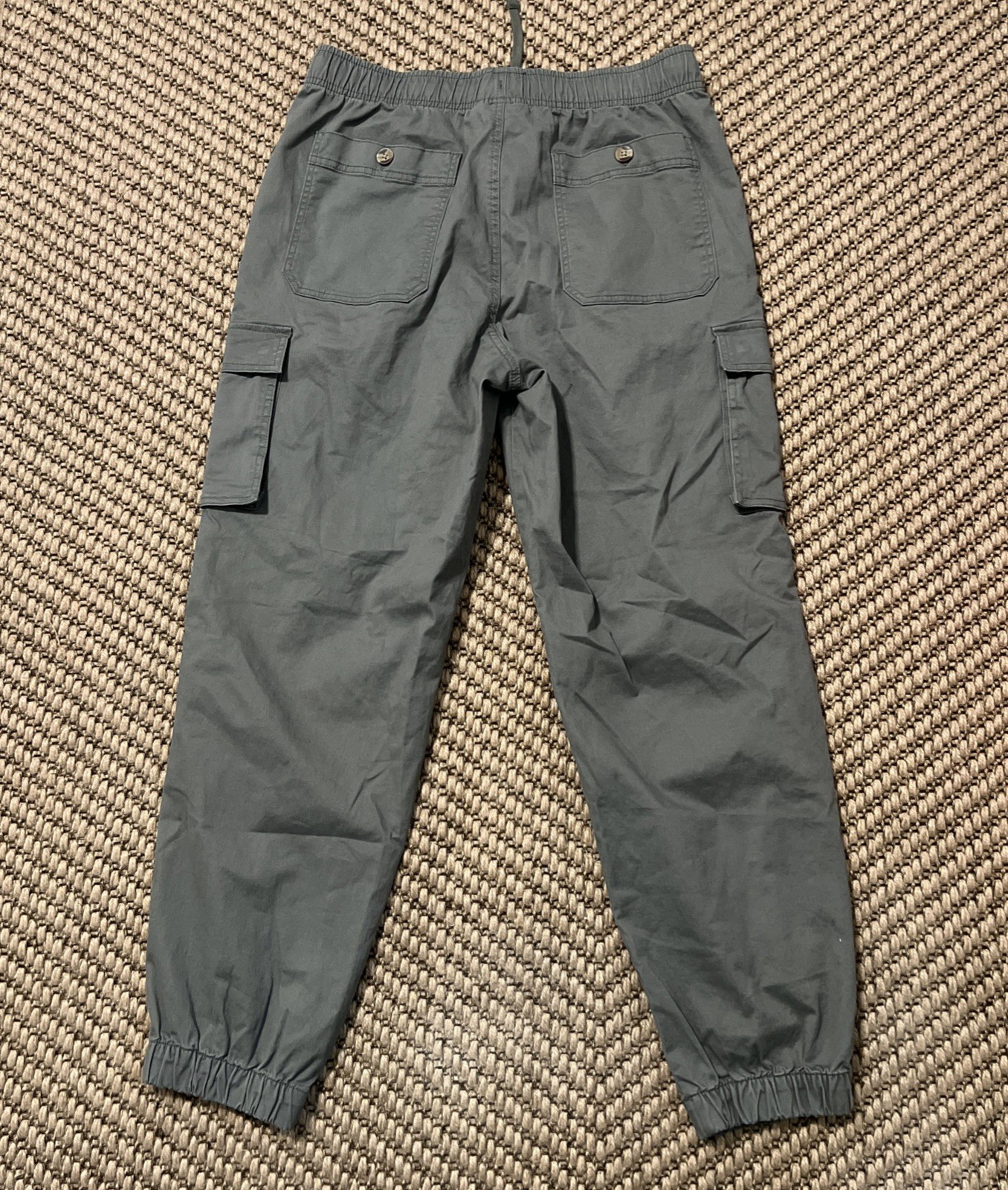No Boundaries Men Cargo Pants Green Artichoke Size M 32-34 Drawstring Jogger NEW