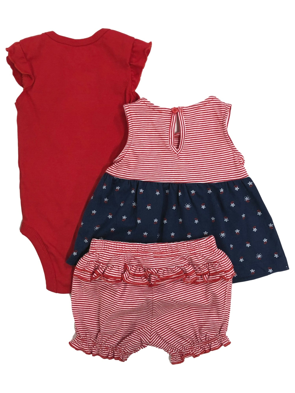 Carters Infant Girls Red Patriotic Mommys American Cutie 3pc Baby Outfit Set