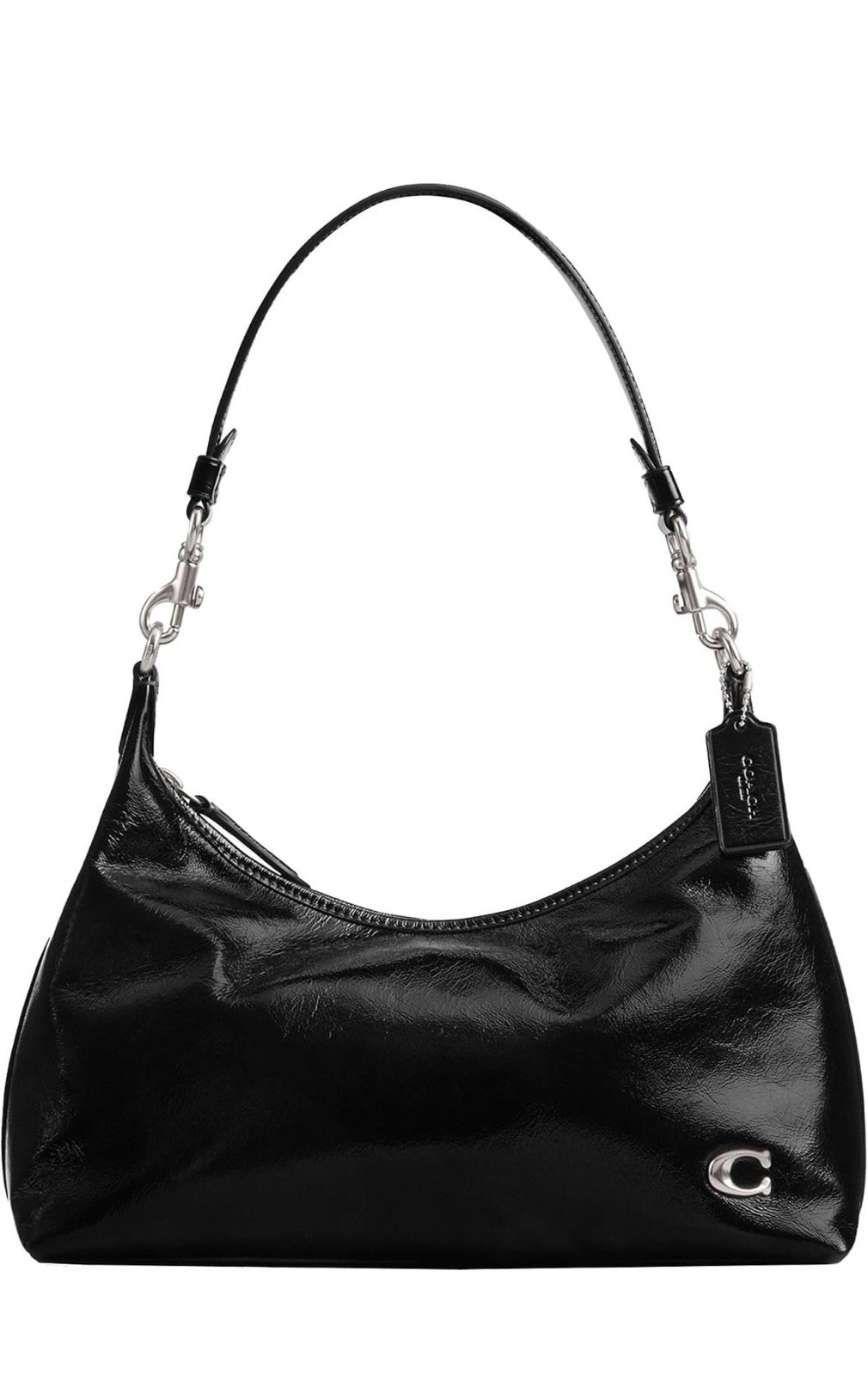 NWOT Coach Juliet Glazed Black Leather Shoulder Bag CR652