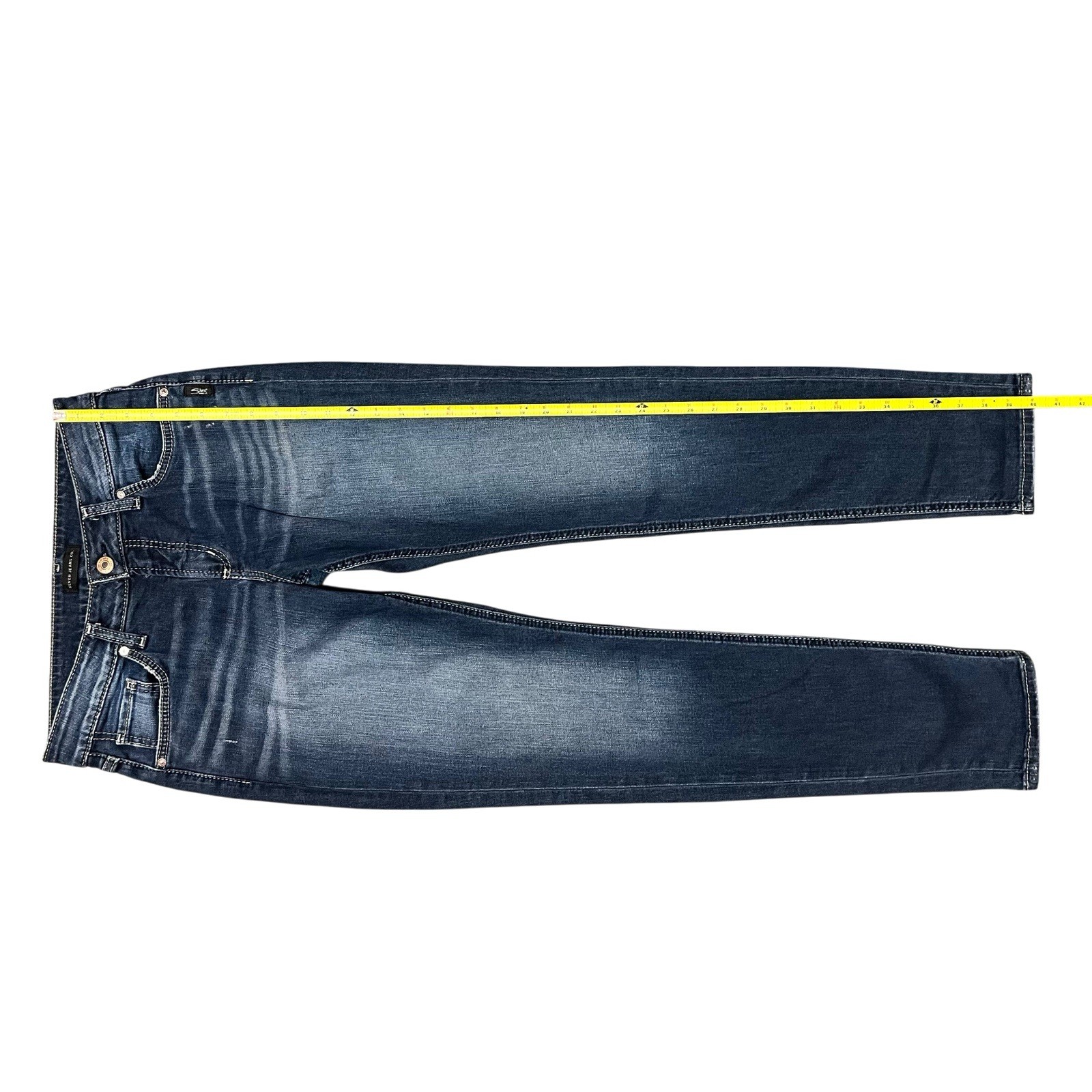 Silver Jeans Co. Women’s Mid Rise Skinny Dark Wash Denim Boyfriend Jeans Size 28
