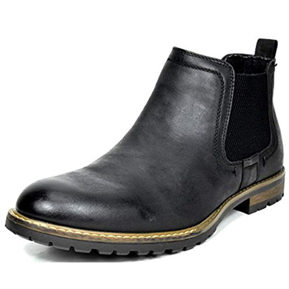 Men’s Chelsea Ankle Boots Classic Dress Casual Elastic Slip On Shoes