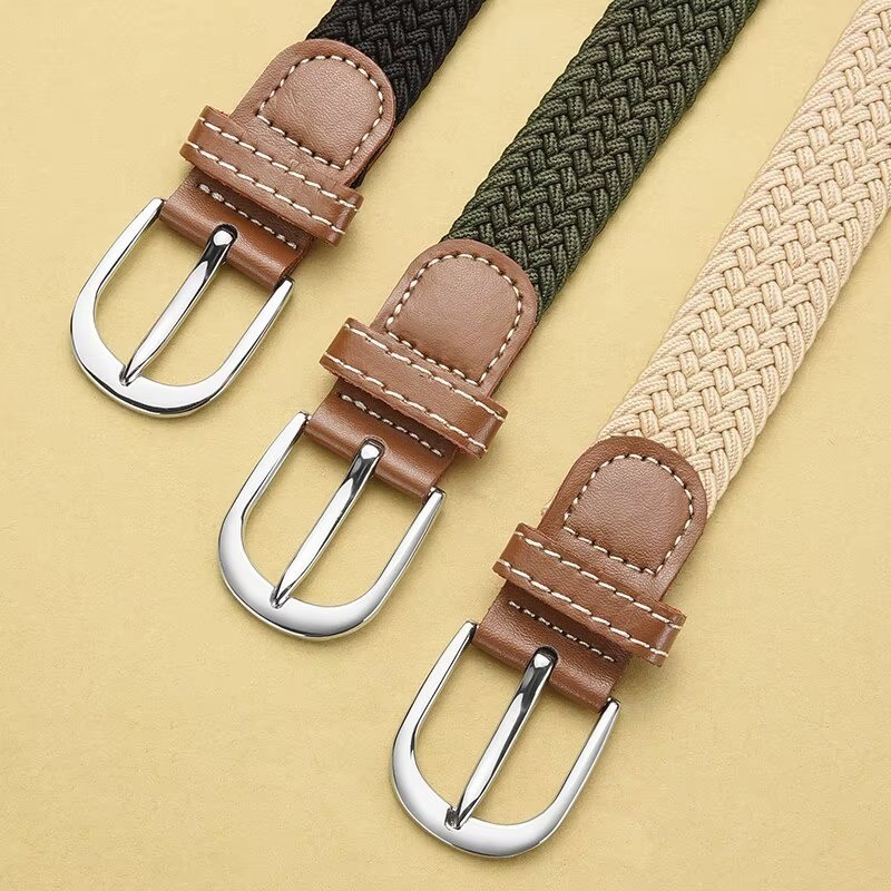 Elastic Fabric Braided Belt,Enduring Stretch Woven Belt for Unisex Men/Women