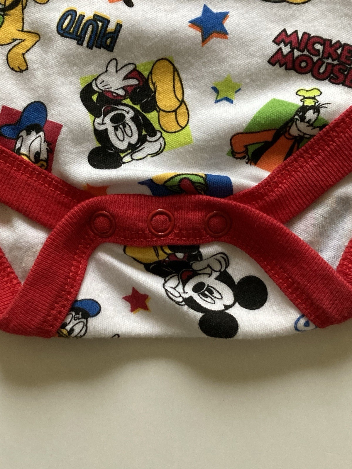 Disney Baby Size 3-6 Month One Piece Snap Close Mickey Donald Pluto