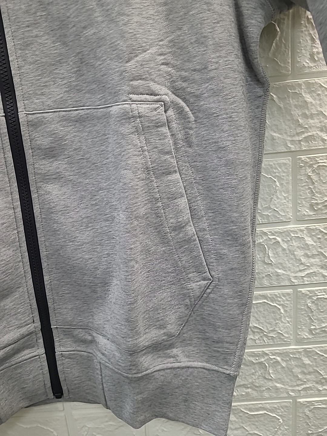 New Stone Island Long Sleeve Full Zip Gray Fleece Sweatshirt Size XXLarge
