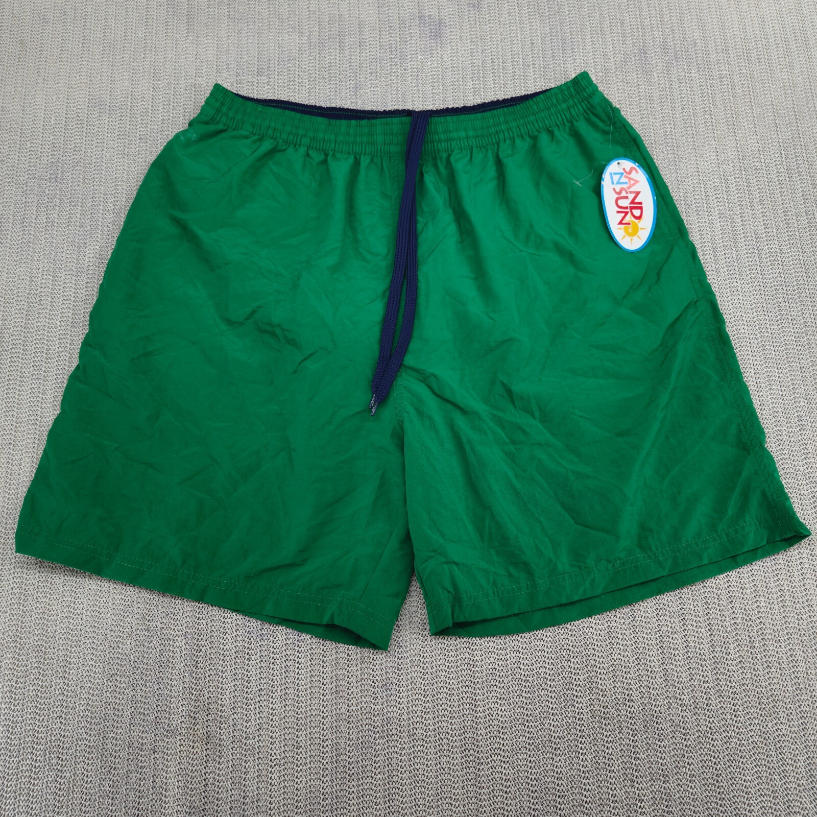 Vintage Sand N Sun Swim Trunks Shorts Mens Large Green Lined Pockets Y2K
