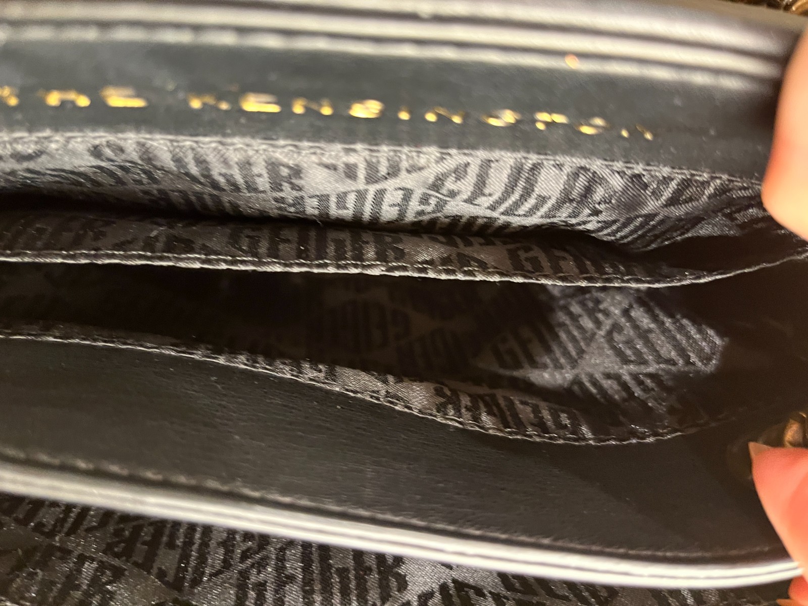 kurt geiger preowned black leather quilted kensington two way handbag/ crossbody
