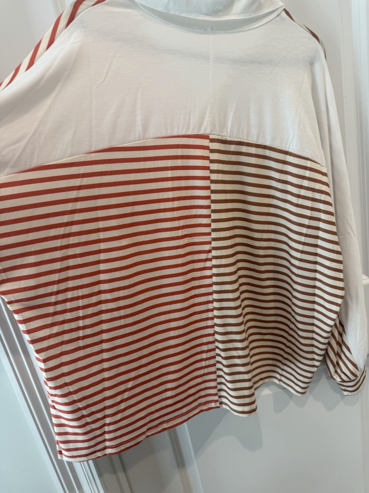 Striped Shirt With Pockets On The Chest Size Large Oversized