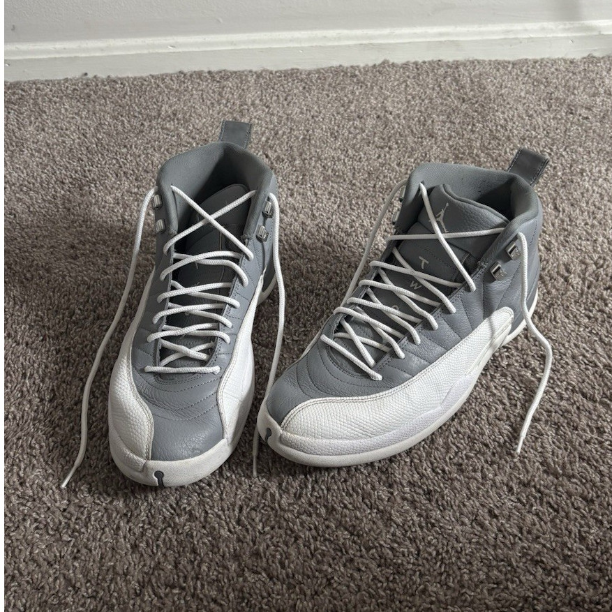 Jordan Air Jordan 12 Stealth Gray/White High Top Men’s Sneakers CT8013-015