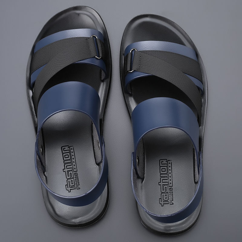 Men Microfiber Leather Sandals Casual Sports Summer Beach Shoes Home Slippers