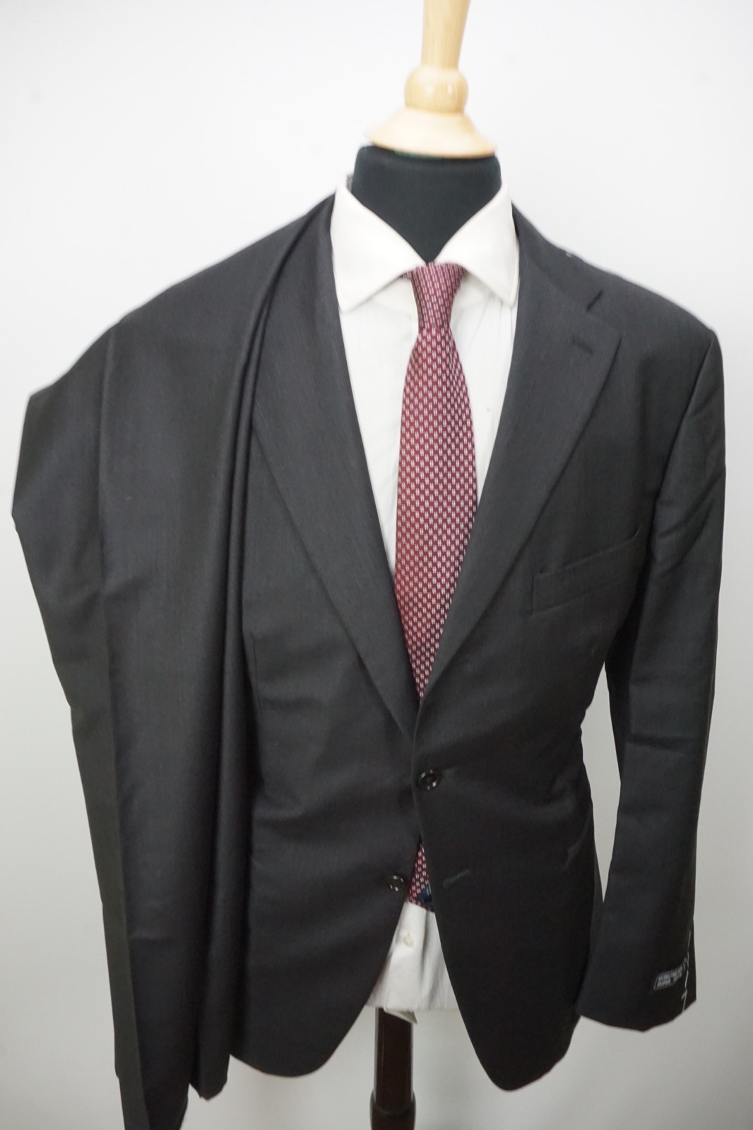 Burberry London Charcoal S150s Wool 2 Pc Suit Jacket Pants Sz 46R NEW