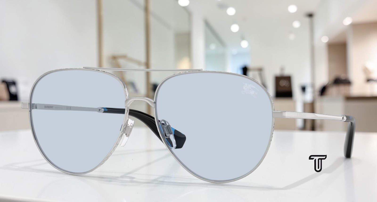 BURBERRY BE3172 100572 Silver Azure 59 mm Unisex Sunglasses