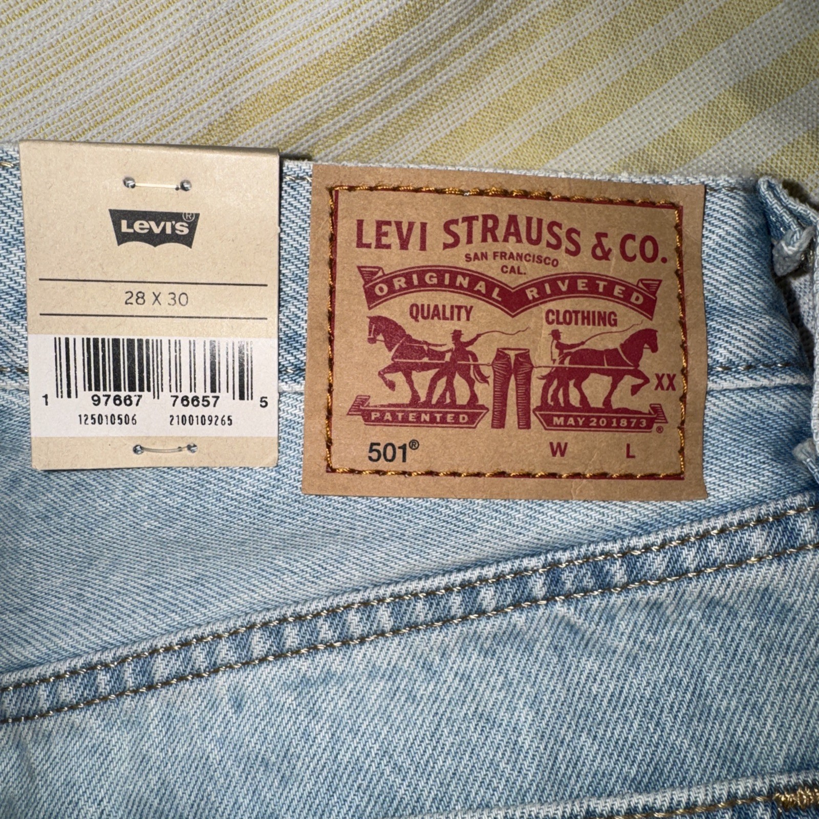 Levi’s Original High Rise Fired Through Hip And Thigh Straight Leg Size 28×30.