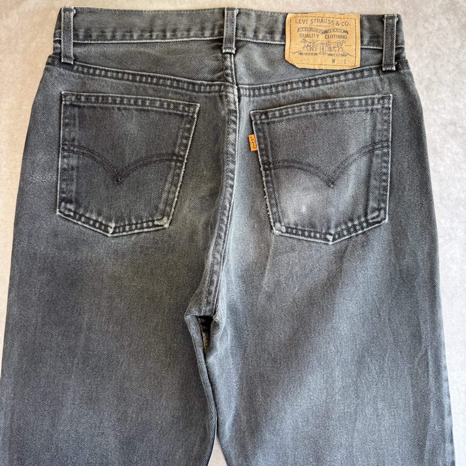 Levi’s 615 Men’s Jeans W30 L34 Black Regular Straight Leg Zip Fly 90s Orange Tab