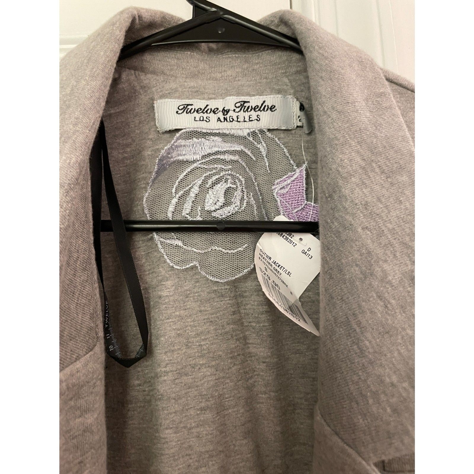 Twelve by Twelve NWT Gray Open Front summer Knit Blazer Jacket Size Small