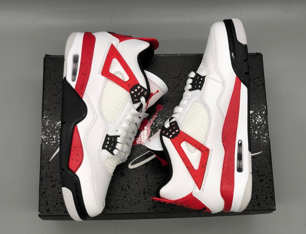 New Jordan 4 Red Cement Basketball Shoes Mid-Top Men’s