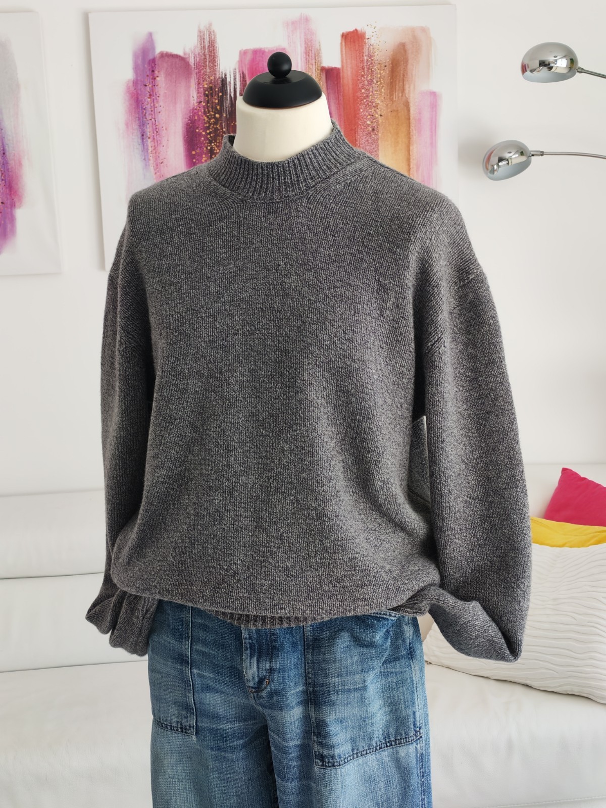 Pull Love Firenze 100% wool mens jumper size XXL grey