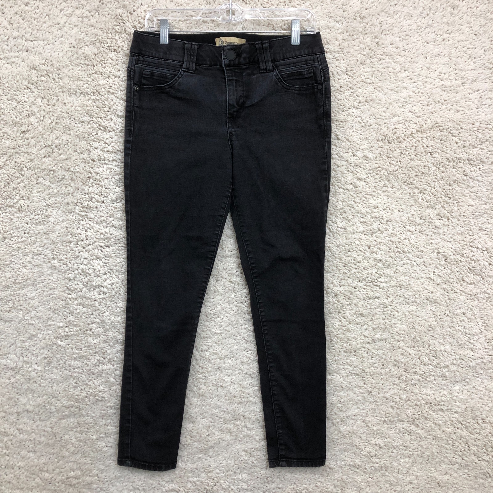 Democracy Jeans 10 Womens Black Denim Ab Technology Skinny Mid Rise Stretch