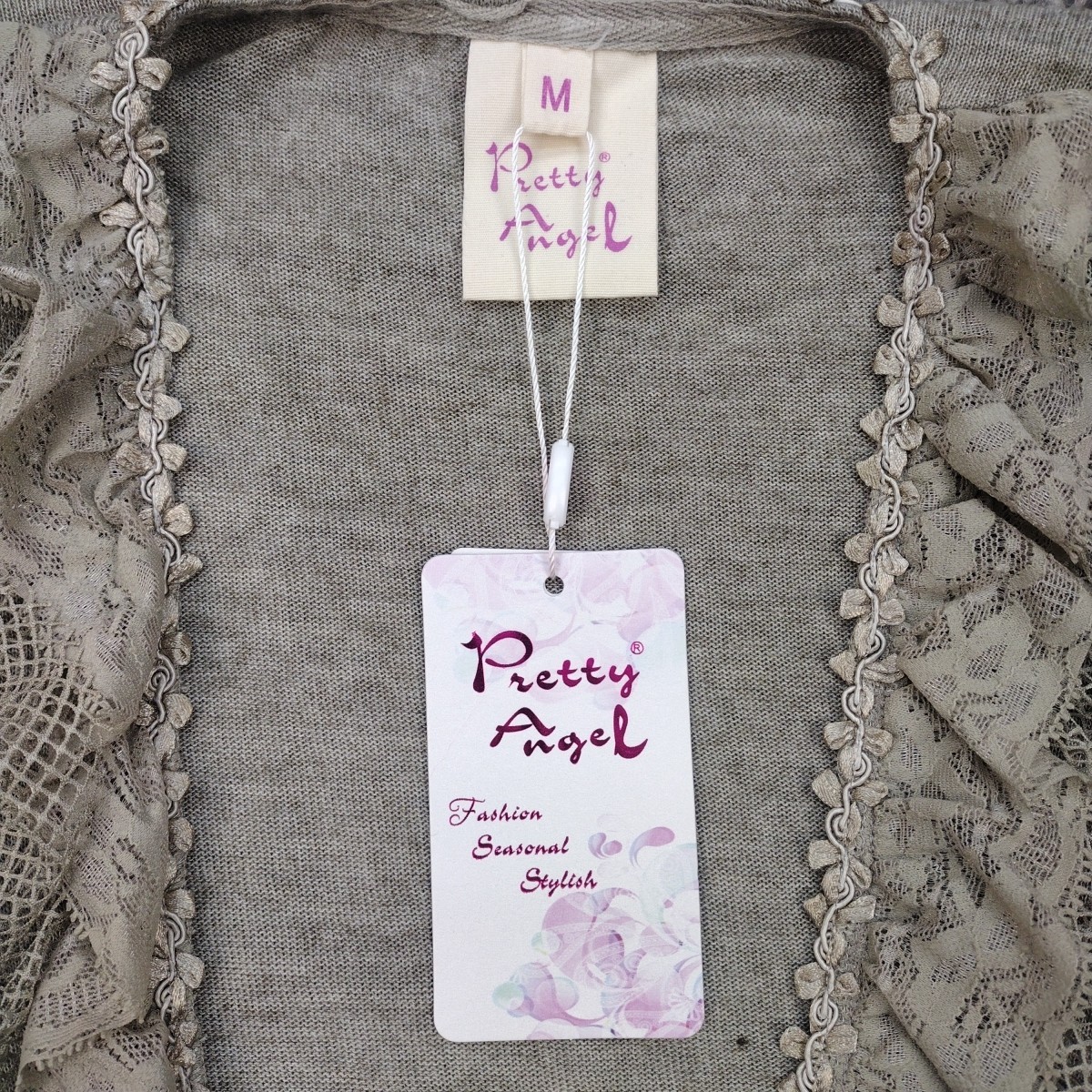 Pretty Angel NWT Green Top Tunic Women’s Size Med Y2K Lace Fairy fun Sexy Shirt