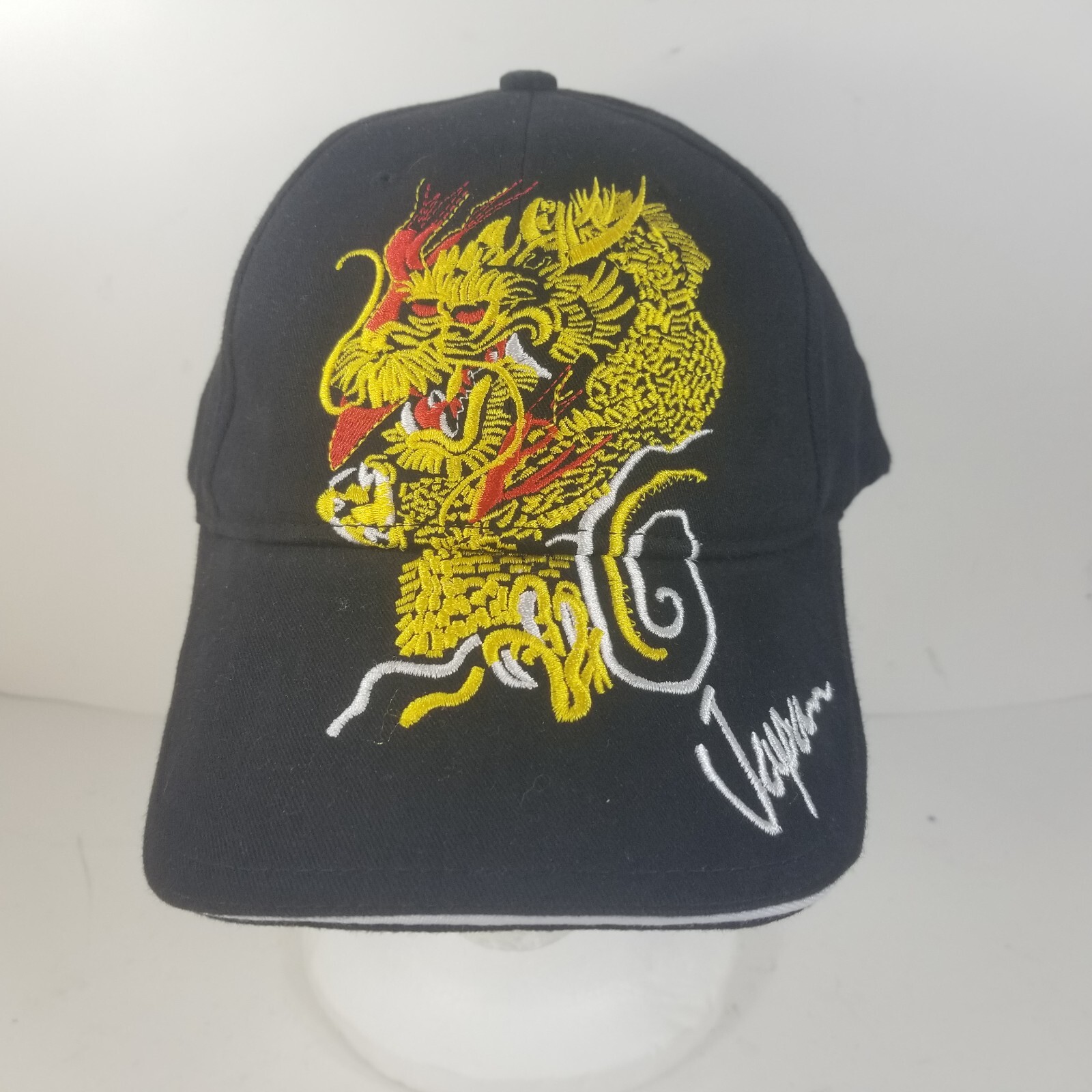 Golden “Chinese” Oriental Dragon Black Hat Japan Cap Adjustable Strapback