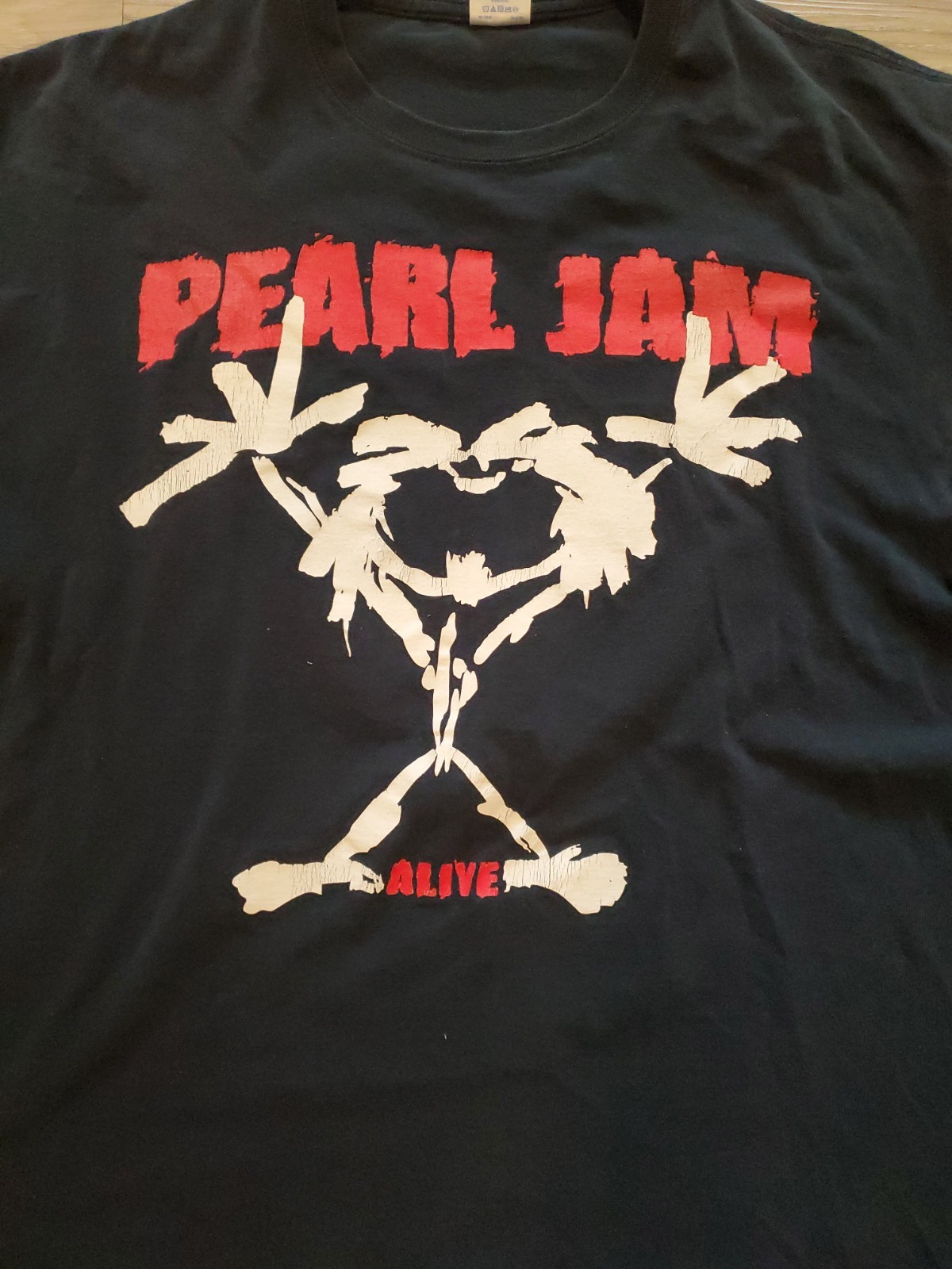 Vintage Pearl Jam Alive Stickman T Shirt Black 1990s Size XL