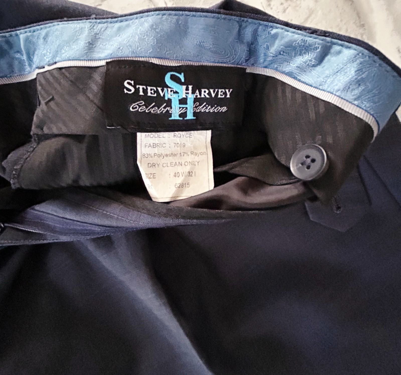 Steve Harvey Celebrity Edition 2 Pc Suit Jacket & Pants 48L /40X32 Dark Blue