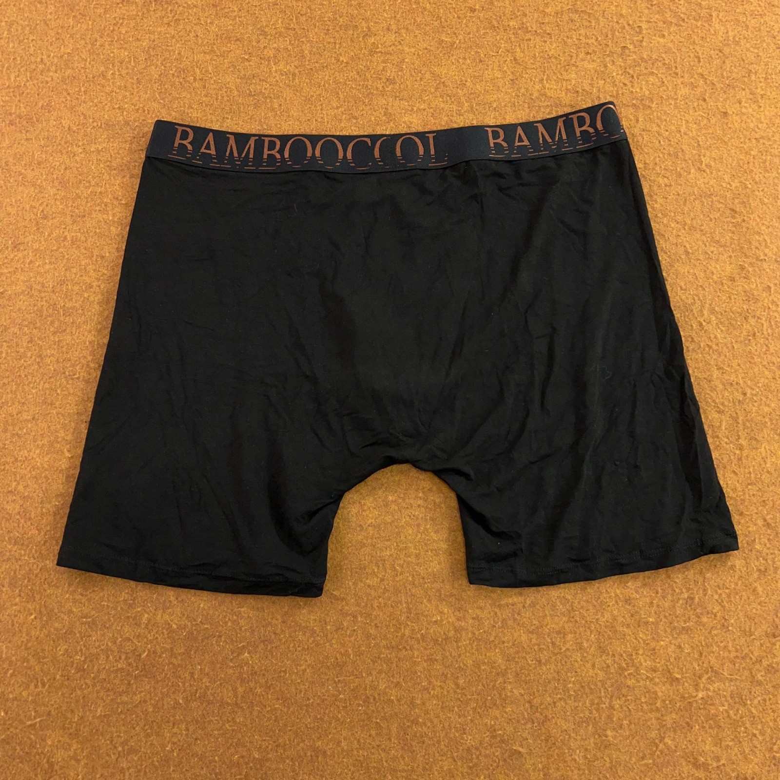 BAMBOO COOL Mens Large Black Viscose Bamboo Spandex Boxer Brief Underwear New