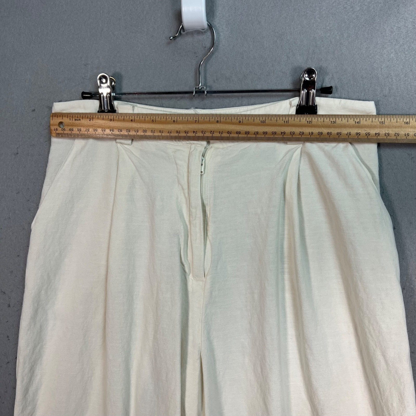 Lioness Womens Size Small Off-White High-Waisted Pleated Trousers Pants