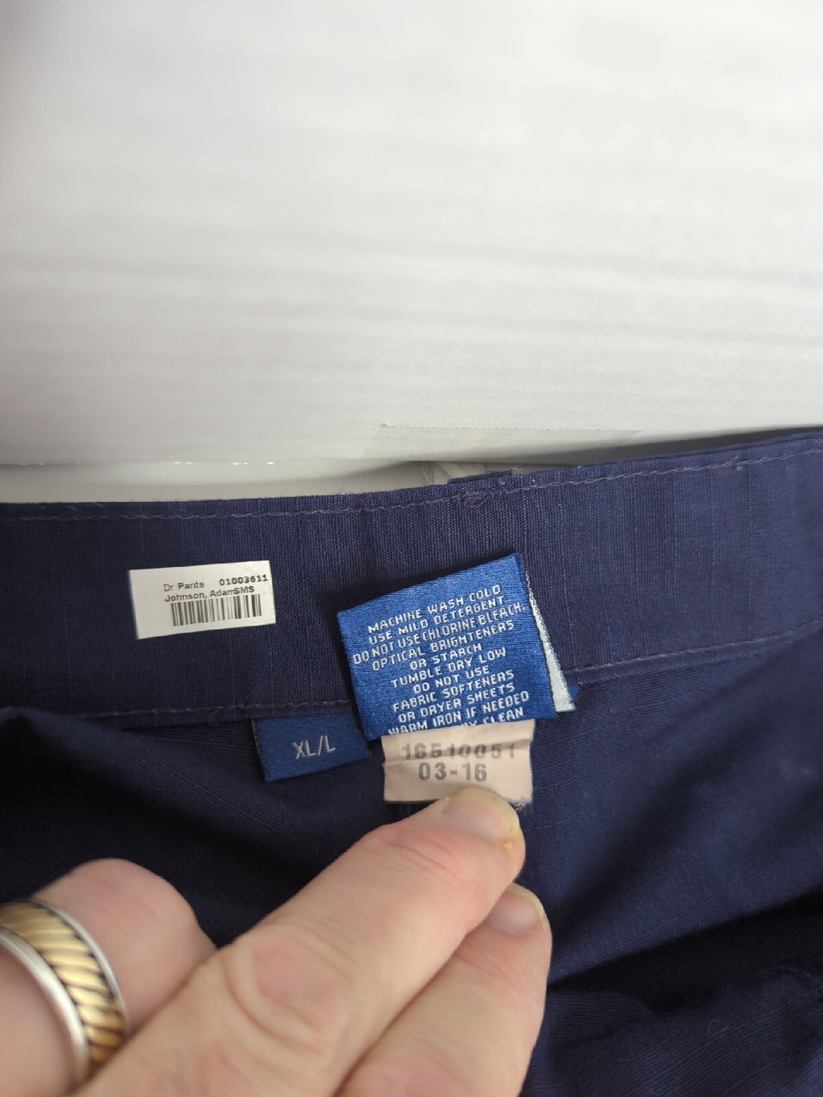 MENS PROPPER FLY POLY COTTON BATTLE RIP PANTS LAPD NAVY L/XL Adjustable Waist