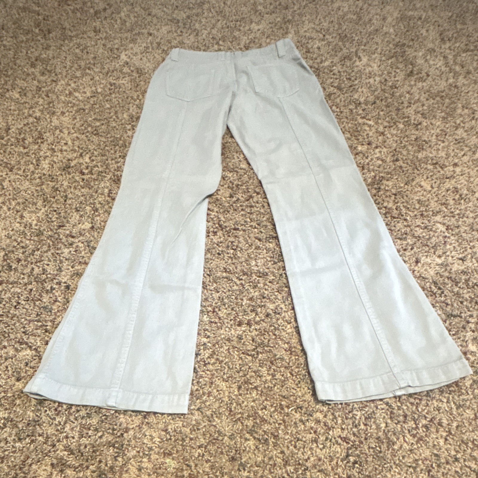 Aeropostale Women’s greenish/grayish solid Flared Pants Cotton Lyocell Regular