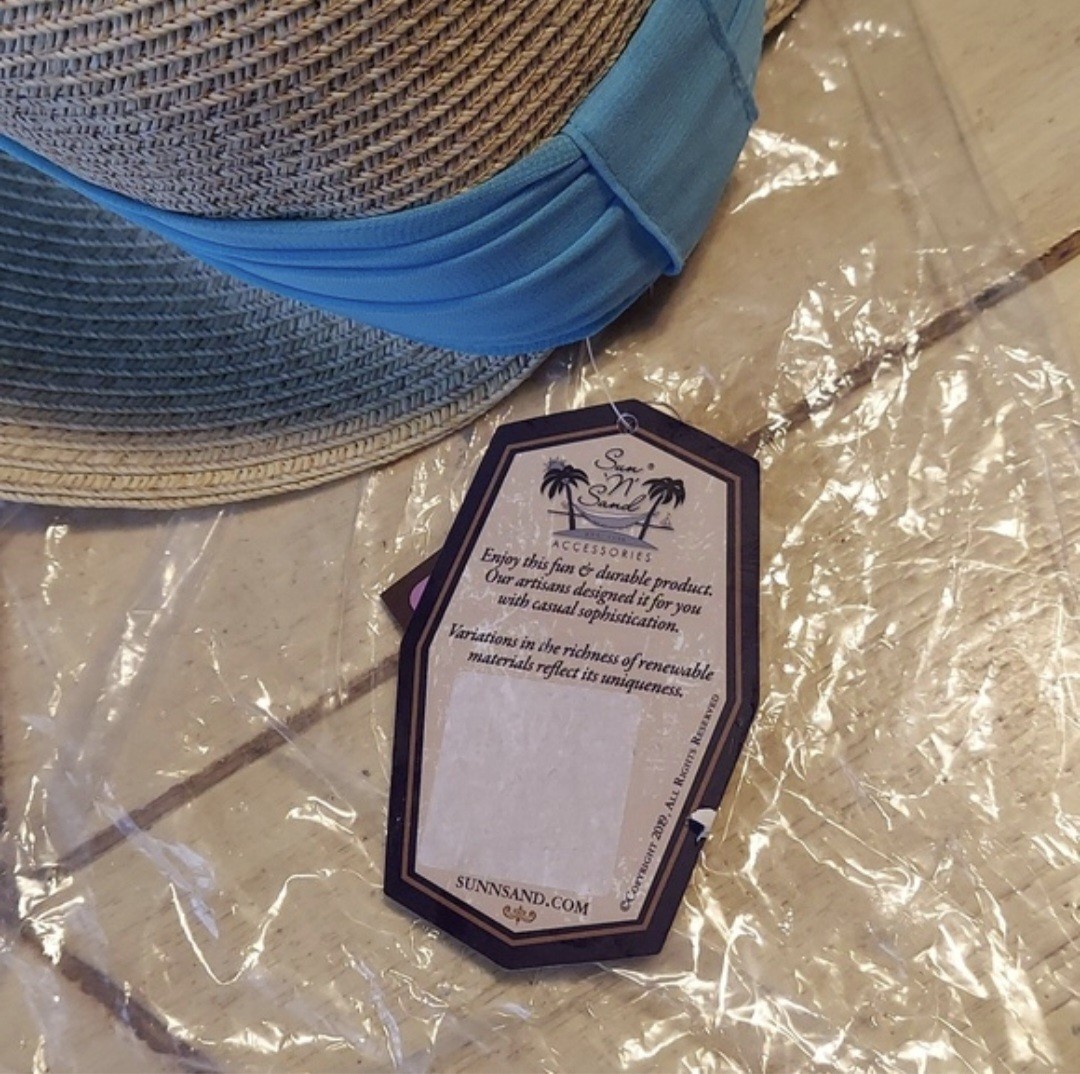 Sun N’ Sand Paper Braid Straw Chiffon Visor Hat UPF 50+ NWT RETIRED 1 Left!