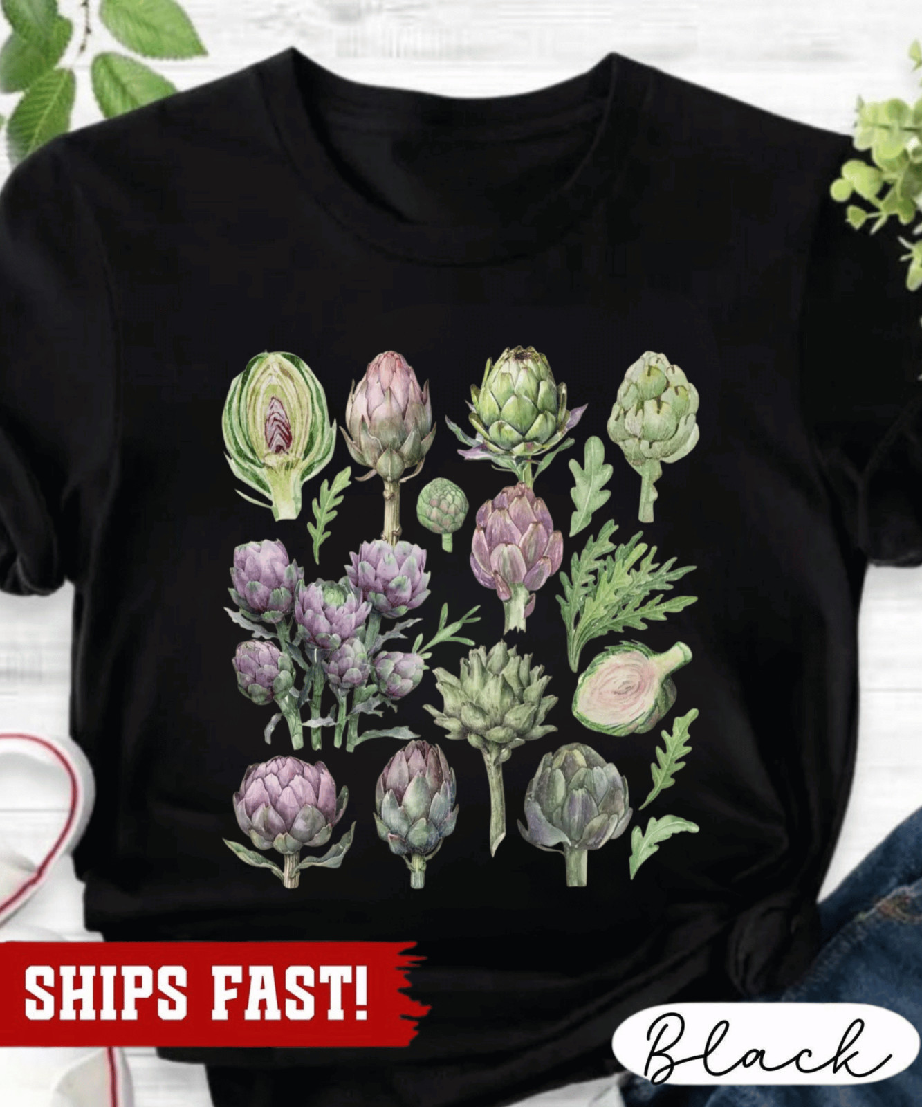 Retro Artichoke Shirt, Botanical Vegetable Tee, Vintage Garden Graphic Shirt, Co