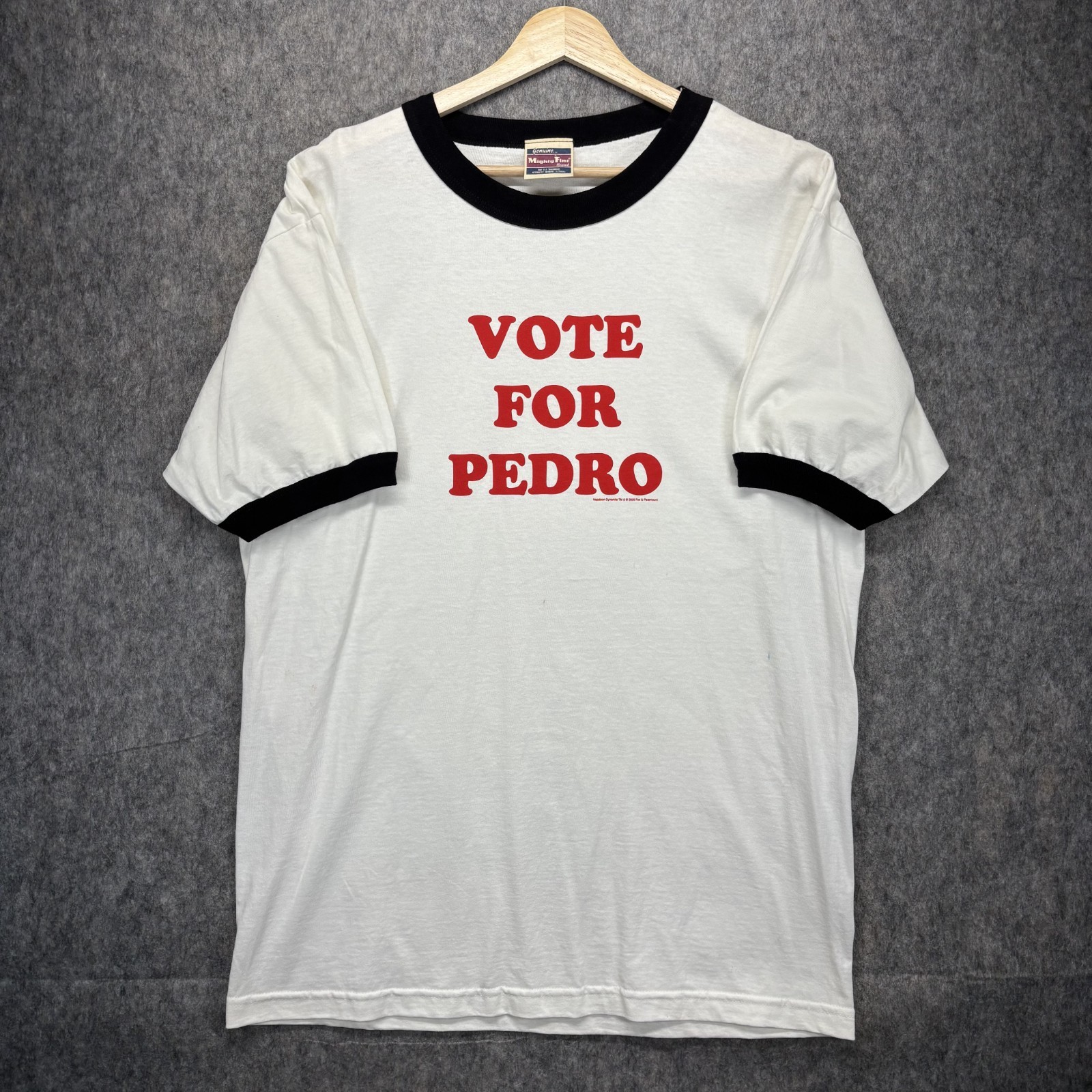 Vintage 2005 Vote for Pedro Napolean Dynamite Ringer T-Shirt Men’s Large White