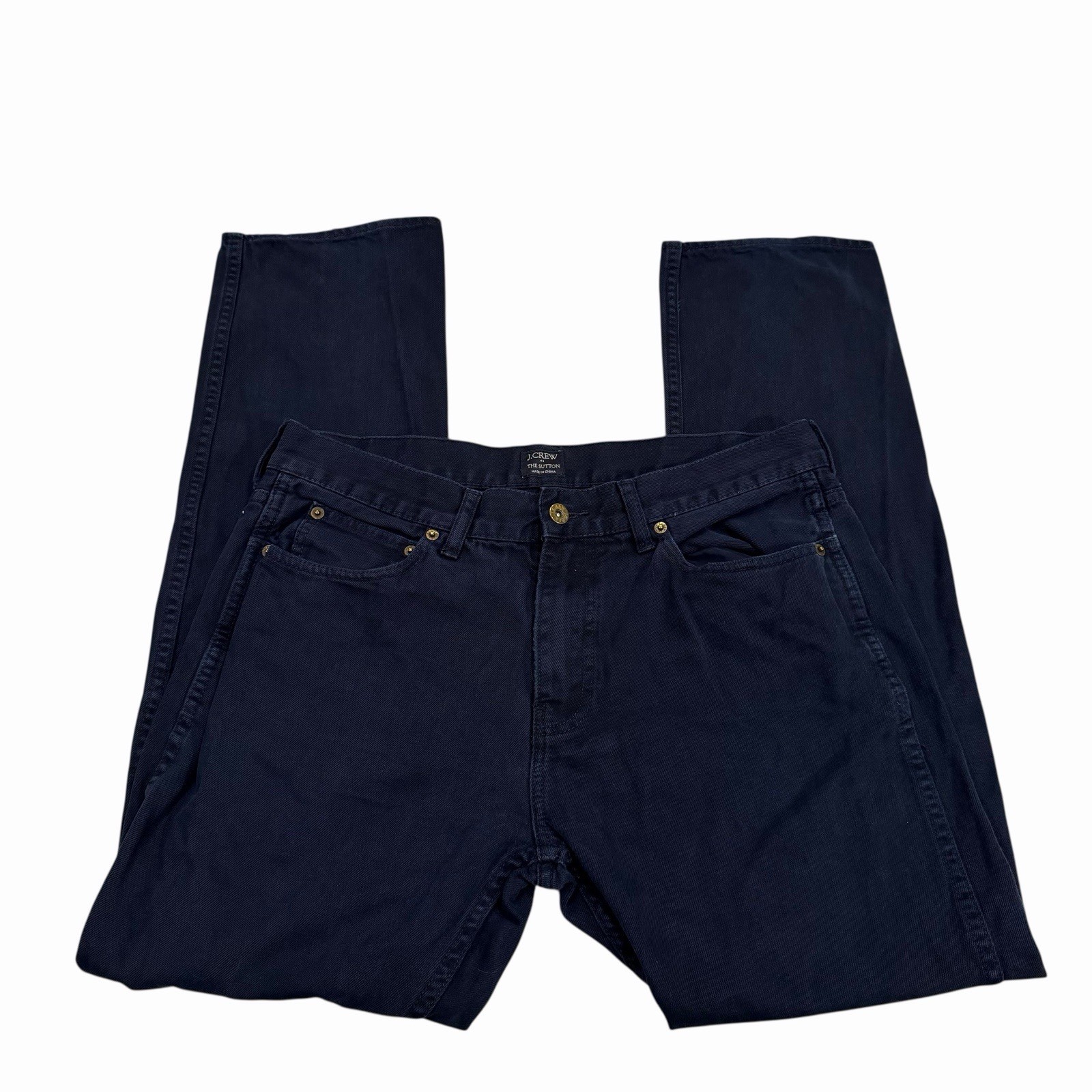 J. Crew The Sutton Mens Jeans 34×32 Regular Denim Navy Blue 100% Cotton Canvas