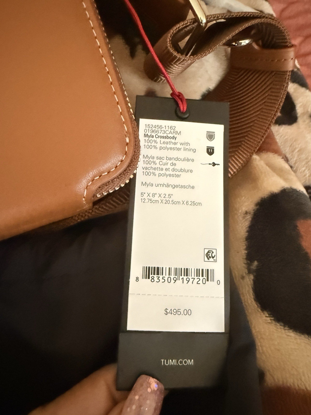 Brand New!Tumi Voyageur Leather Sienna Myla Crossbody Bag Retail $495.00