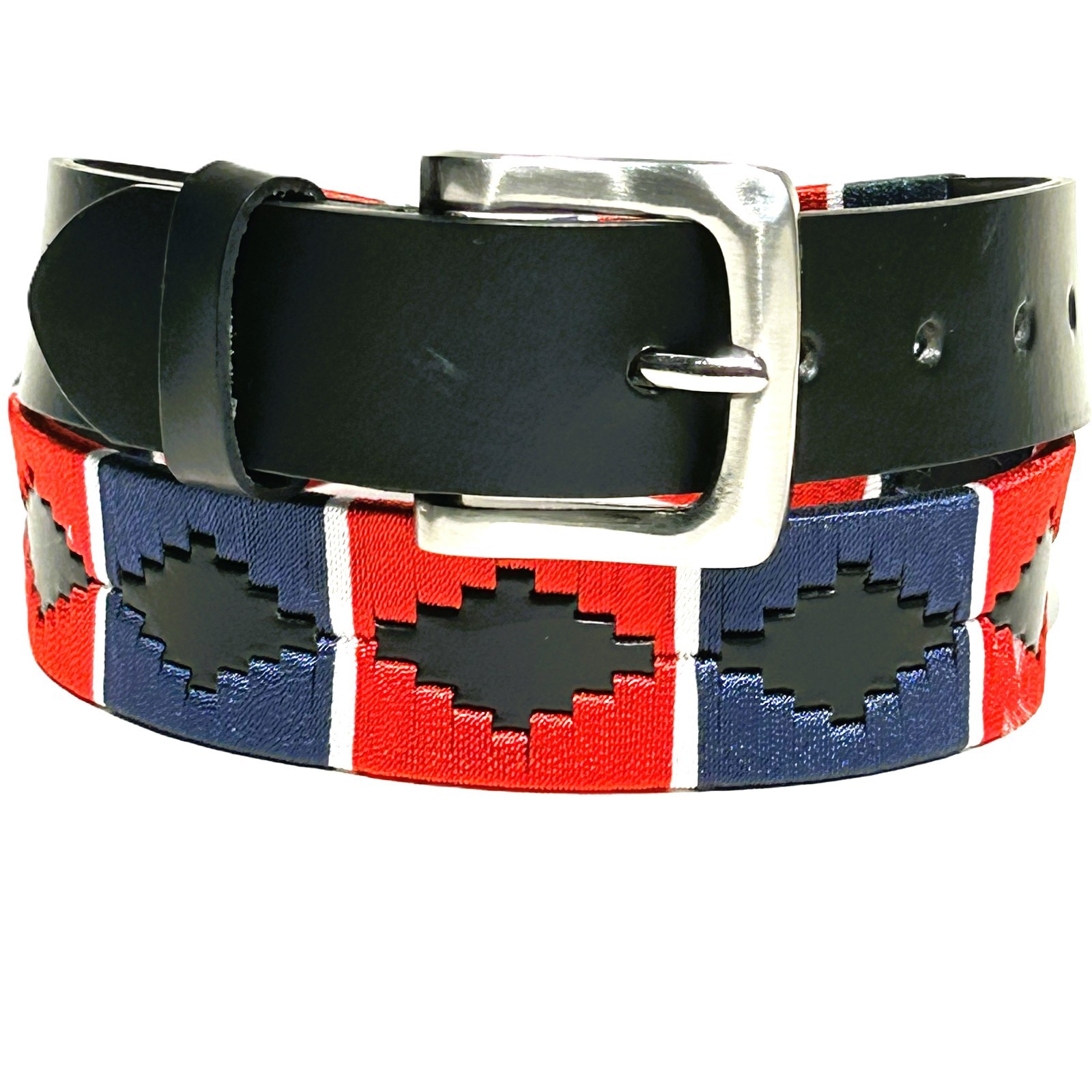 Hand Stitched Leather Polo Belt: Gaucho Style Embroidered Belt