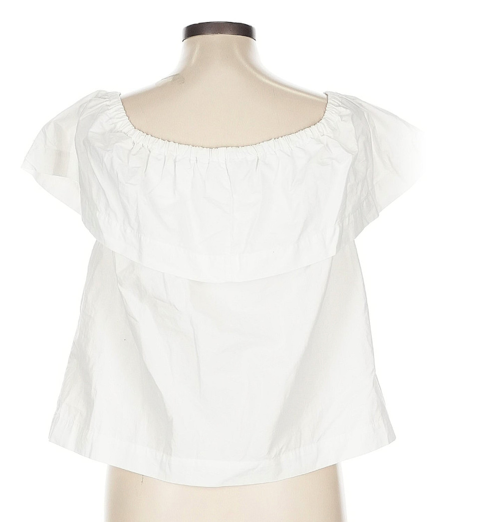 Aritzia Wilfred 100% Cotton White Off Shoulder Top Blouse Large