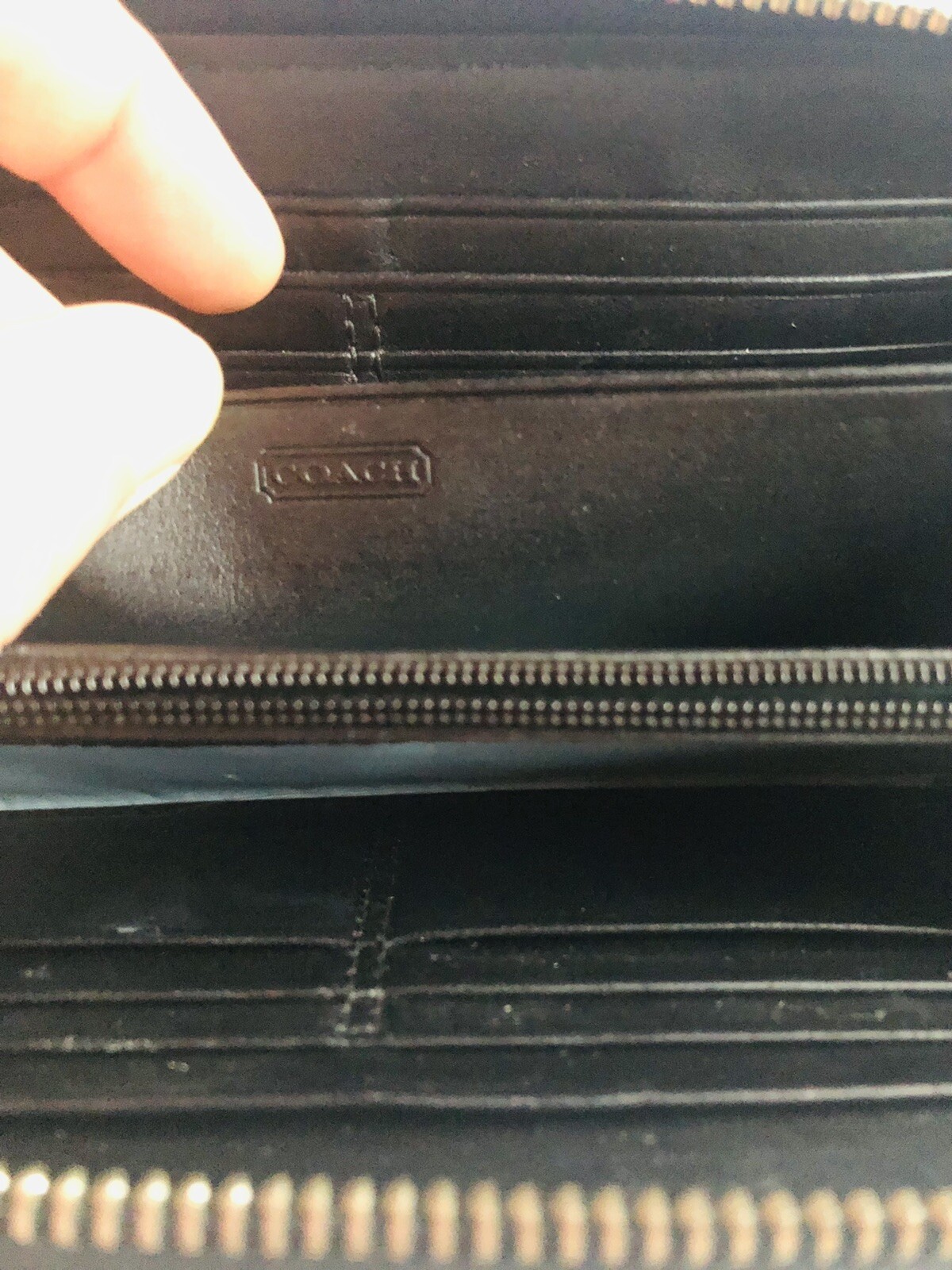 Coach Brown Signature Jacquard Buckle Belt Embellish Accordion Zip Wallet